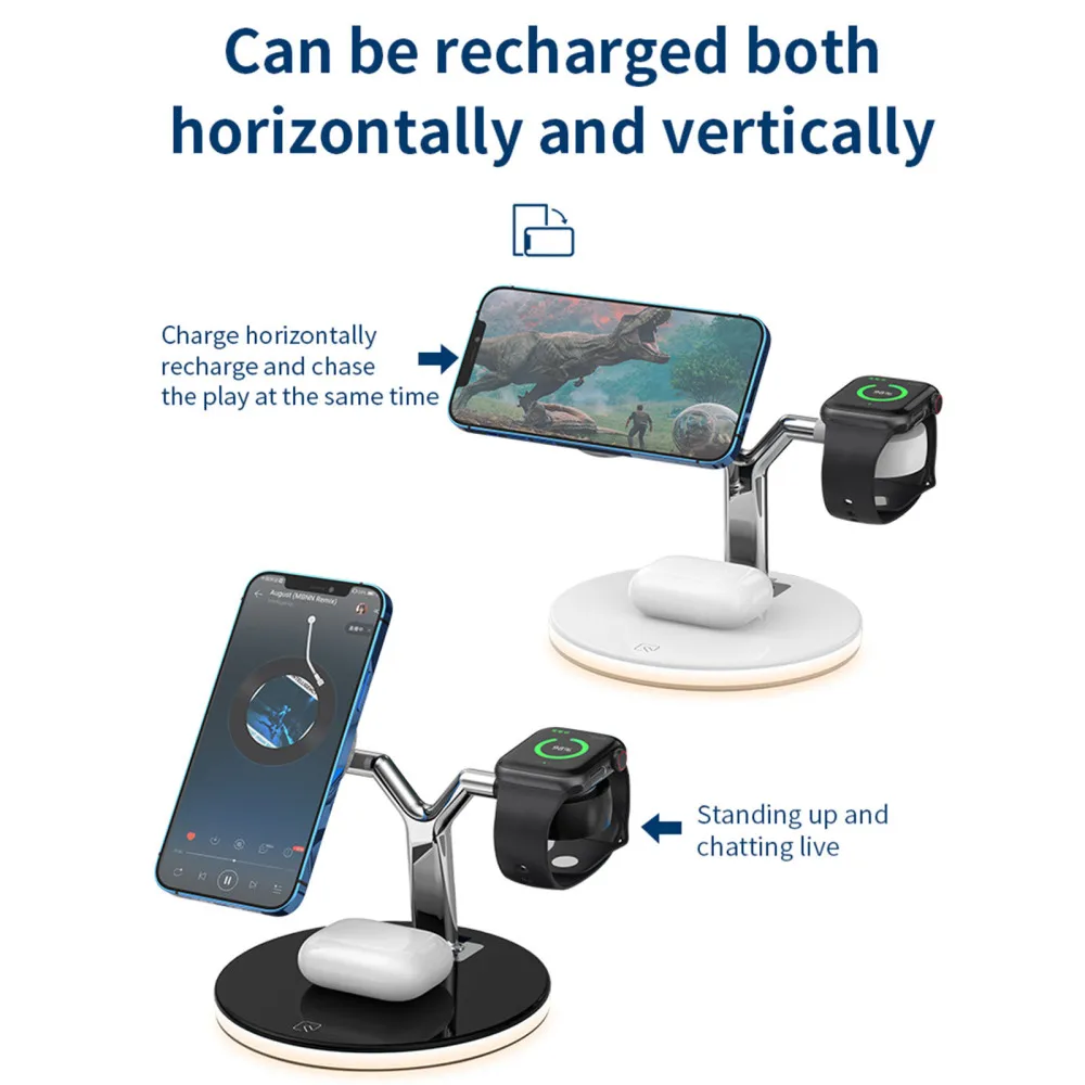 

Three-in-one Magnetic Charging Wireless Charger Mobile Phone Chargers 25W 3 In 1 J970 For Apple Watch 6 5 4 3 2 1 15W Qi Fast