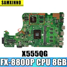 Akemy For ASUS X555YI X555YA X555D A555DG X555QG X555Y notebook mainboard motherboard FX-8800P CPU 8GB RAM 2G-GPU tested full ok