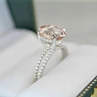 ring size 6 10 european and american fashion inlay light champagne imitation zircon womens ring set