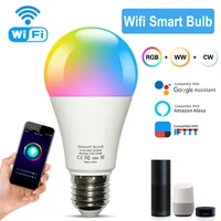 adiodo tuya smart wifi light bulb 9w color changing light e27 b22 e26 rgbcw led bulb dimmable alexa compatible tuya smart life