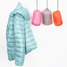 Ультра-светильник, женский пуховик, зимняя парка с капюшоном, женское тонкое теплое пальто на 90% белом утином пуху, Женская портативная верхняя одежда