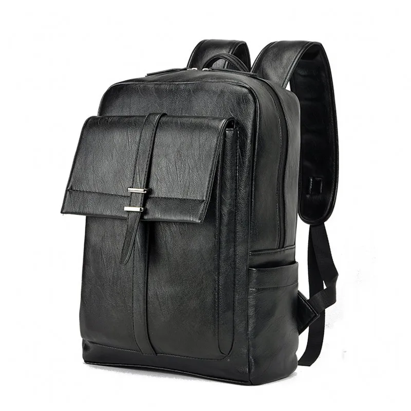 Мужской рюкзак из натуральной кожи серый повседневный для ноутбука рюкзаки