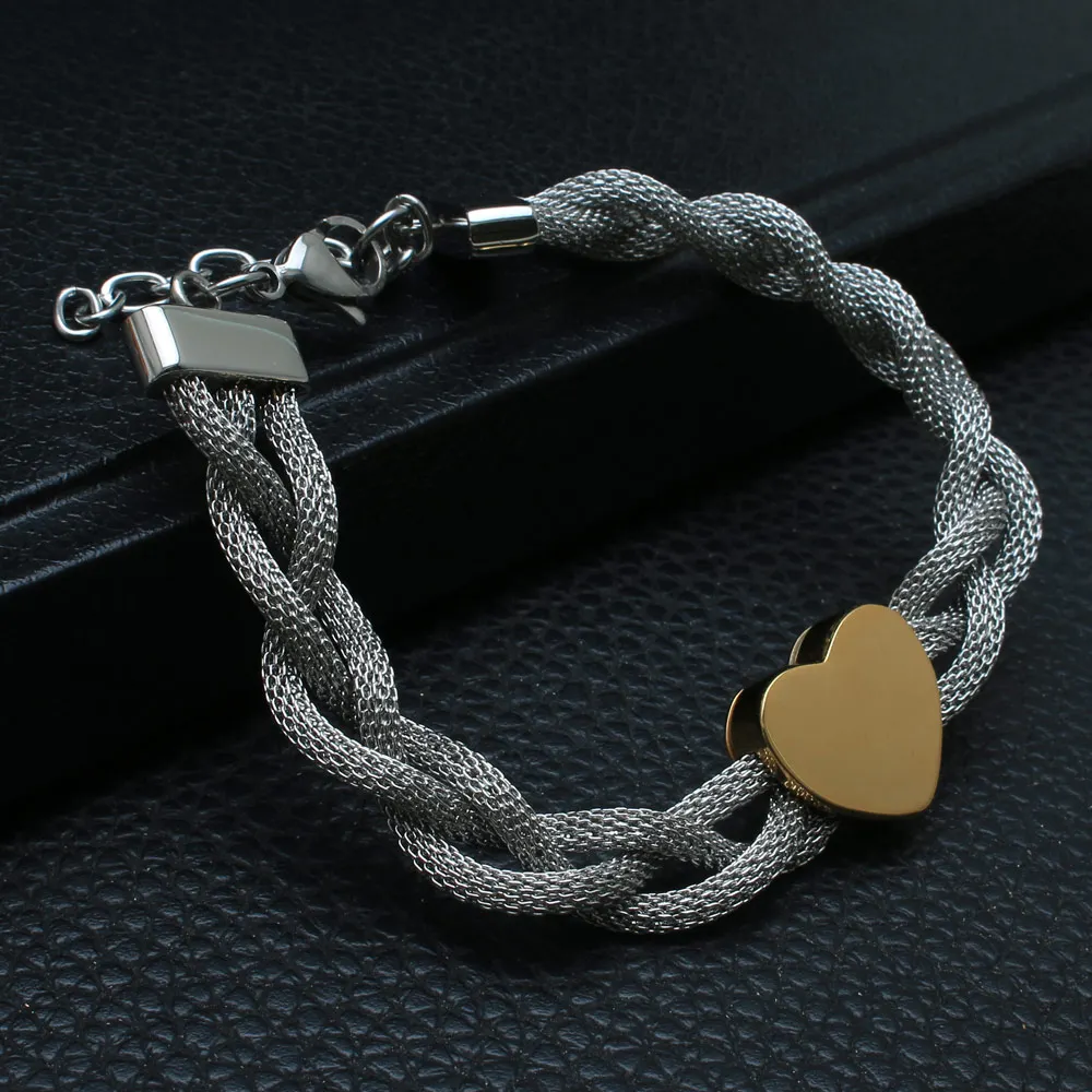 Модная цепочка из нержавеющей стали с сердцем для женщин BRYZ042 | Украшения и