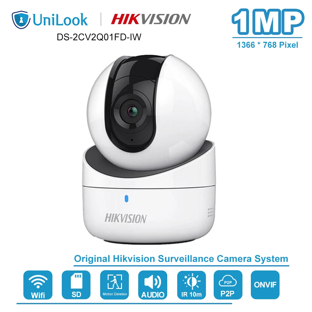 Hikvision 720P Мини Wi Fi IP камера беспроводная сеть PT Built in динамик и слот для SD карты IR 5m