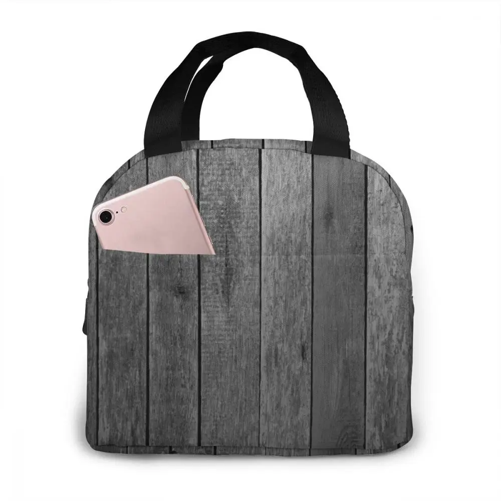 

Деревенский деревянный кулер сумка Портативный молния Термальность сумки для ланча удобный Коробки для обедов Сумка-тоут Еда сумка
