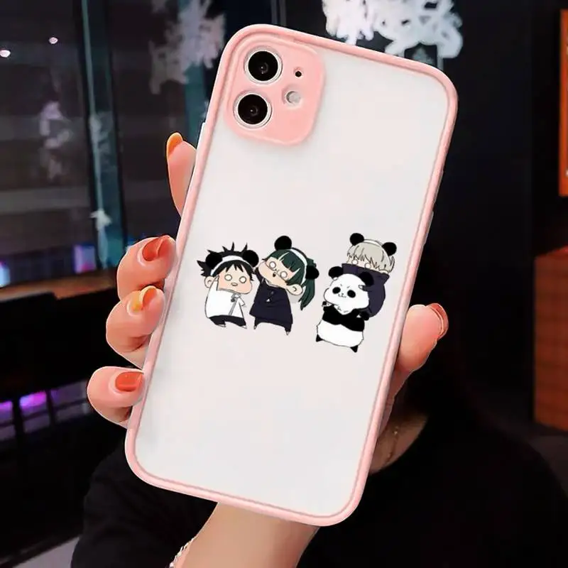 

Jujutsu Kaisen Phone Case Pink matte transparent For iPhone 7 8 x xs xr 11 12 pro plus max mini Clear Funda