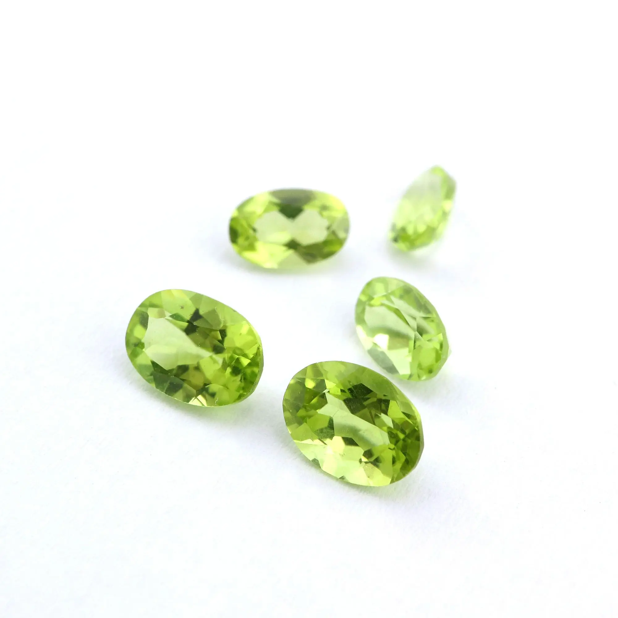 1Pcs Oval Green Peridot August Birthstone Faceted Cut Loose Gemstone Natural Semi Precious Stone DIY Jewelry Supplies 4120122 | Украшения и