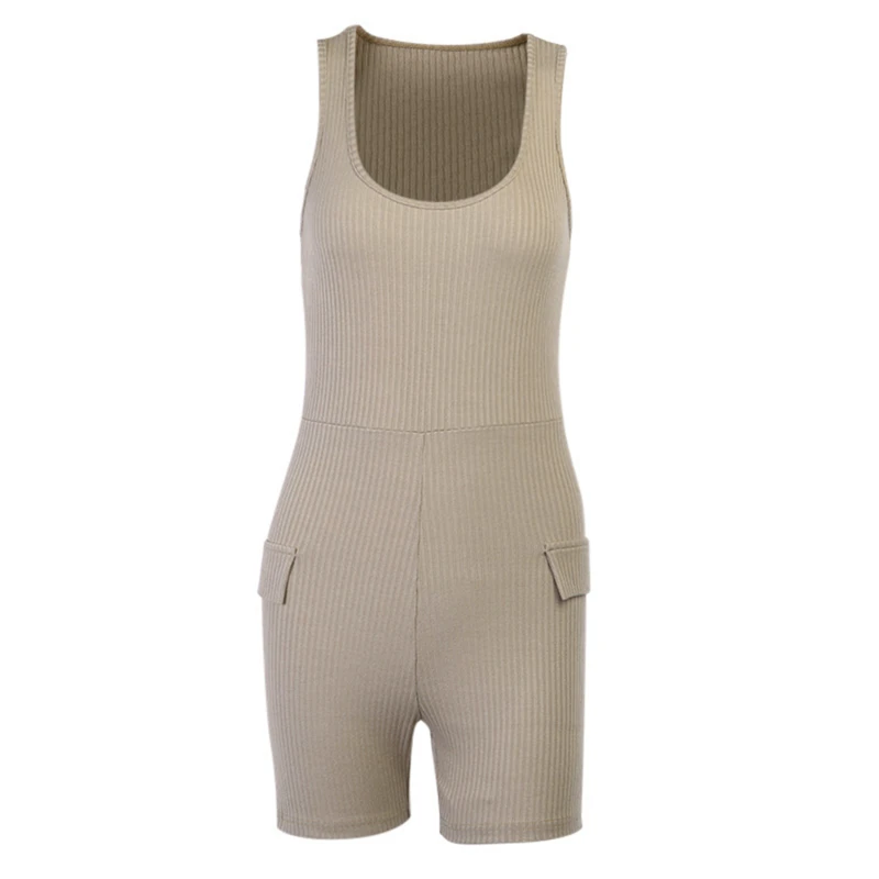 

Summer Slim Fit Romper Playsuit Sleeveless Rompers Womens Jumpsuits Bodycon Bodysuits Female Fitness Clothing