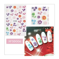 10pcs new embossed flower love fishtail rabbit 5d nail art transfer slider adhesive decoration with colorful nail decals