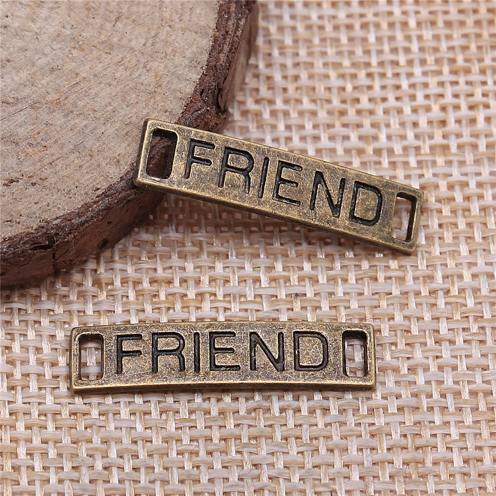 

free shipping 59pcs 27x6mm antique bronze friend connector charms diy retro jewelry fit Earring keychain hair card pendant