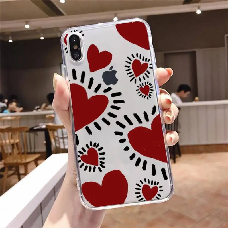 

cute love Phone Case For iphone 12 11 8 7 6s 6 5 5s 5c se plus mini x xs xr pro max Transparent soft