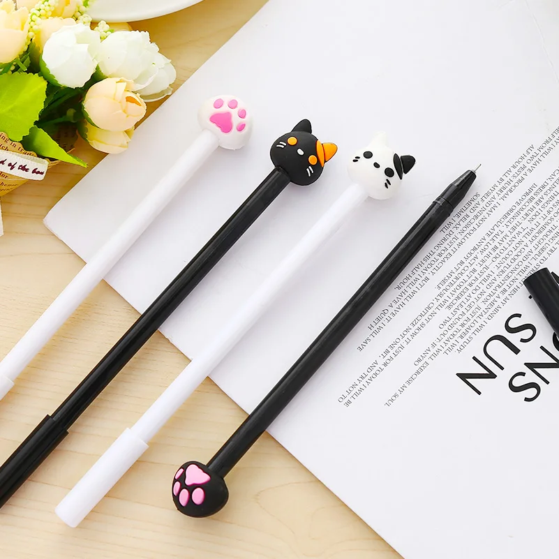 Корейские креативные гелевые ручки в виде кошачьих лап милые канцелярские
