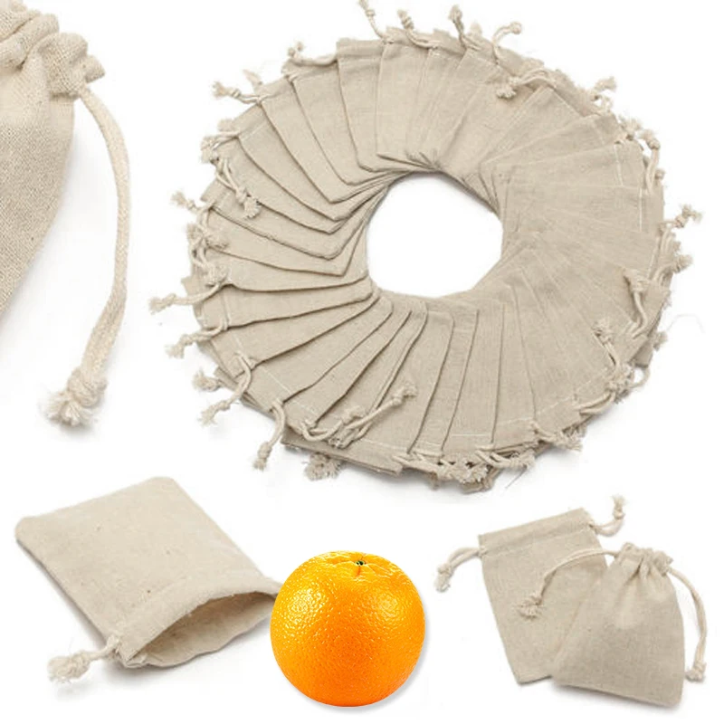 

50Pcs Jute Bags Gift Drawstring Pouch Gift Box Packaging Bags For Gift Linen Bags Jewelry Display Wedding Sack Burlap Bag Diy