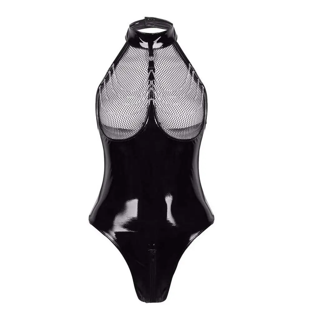 Сексуальный женский кожаный костюм большого размера модный из одноцветной