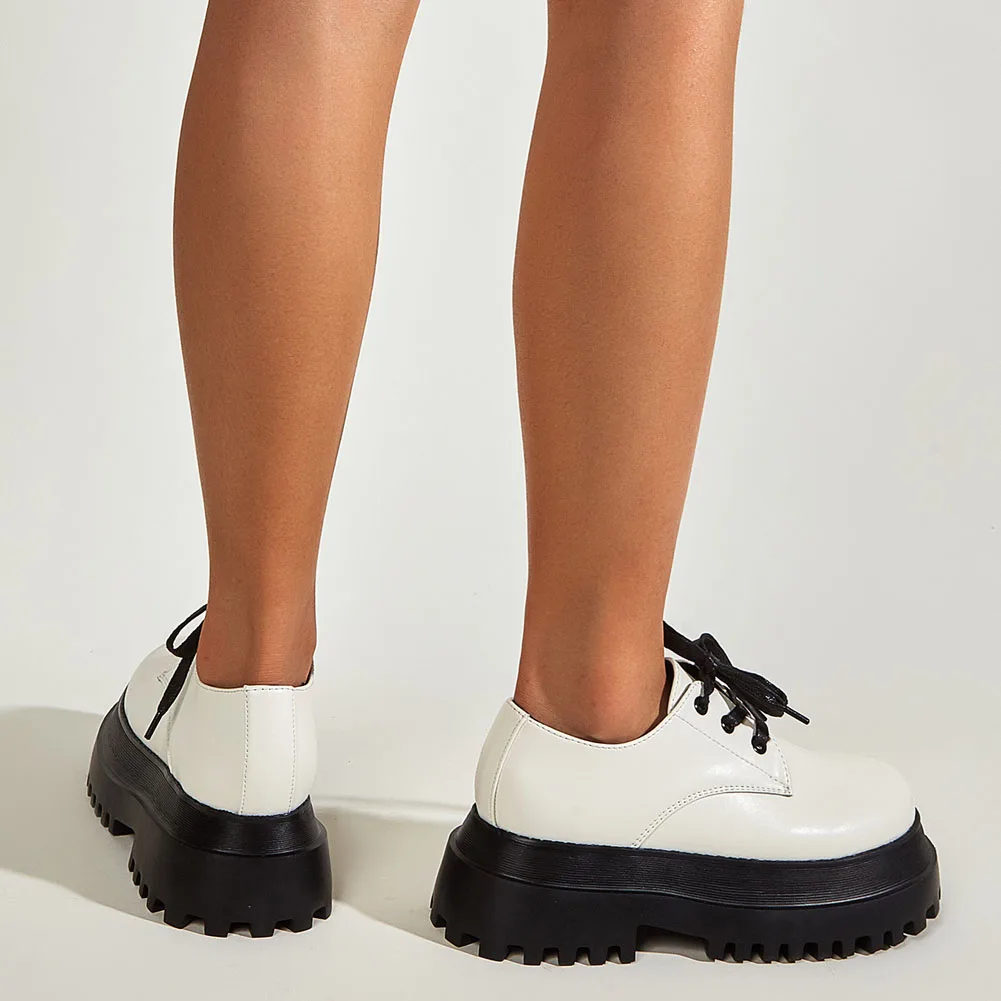 

SaraIris 2021 Brand Women Shoes Solid Lace Up Round Toe Wedges Thick Bottom Platform Women Pumps Comfy Casual Cool Gothic Shoes
