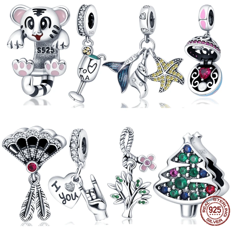 100% 925 искусственная бусина Рождественская елка с волшебной шляпой морская жизнь