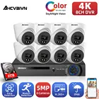 H.265 4K 8CH CCTV цифровой видеогеристратор обособленный для безопасности Камера Системы, 4 штукиНабор8 шт. 5MP на открытом воздухе, водонеропницаемые, Цвет Ночное видение Камера системы видеонаблюдения