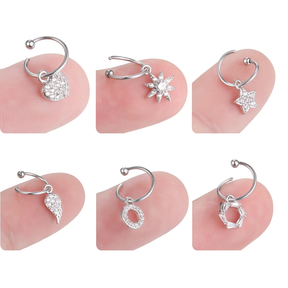 1Pc New Steel Earrings Helix Piercing Tragus Earring Nose Hop Rings Daith Oreja Conch Jewelry | Украшения и аксессуары