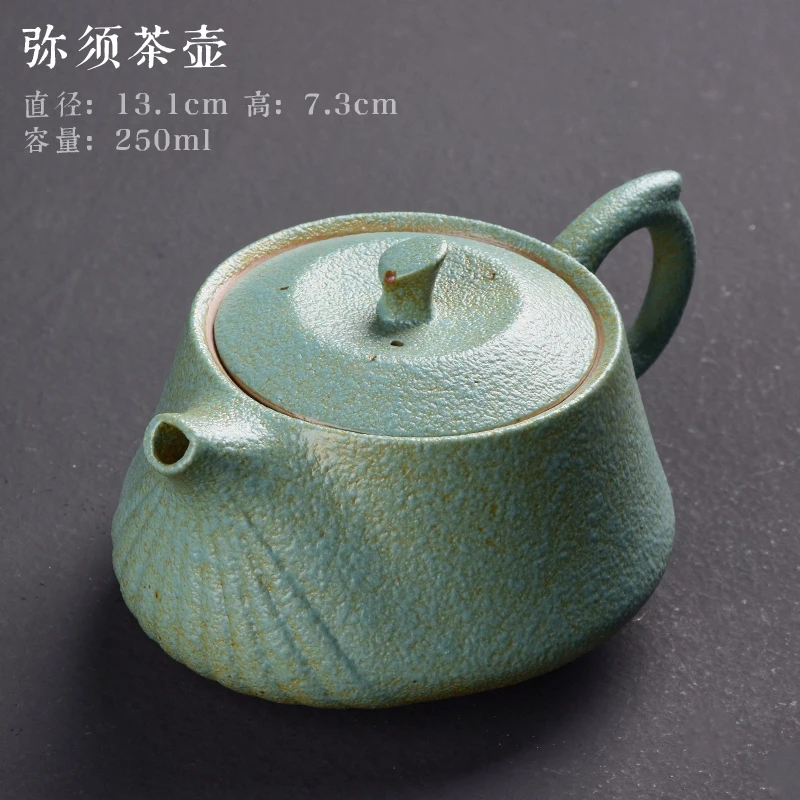 

Handmade Ceramics Teapot Small Handle Japanese Green Crude Red Teapot Anti Drip Jars Dzbanek Do Herbaty Kitchen Products DF50CH