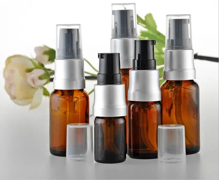 

5ml/10ml/15ml/20ml/30ml/50ml/100ml High-grade Brown Glass Lotion Bottle Cosmatics Cream Sprayer Bottle 10PCS/LOT