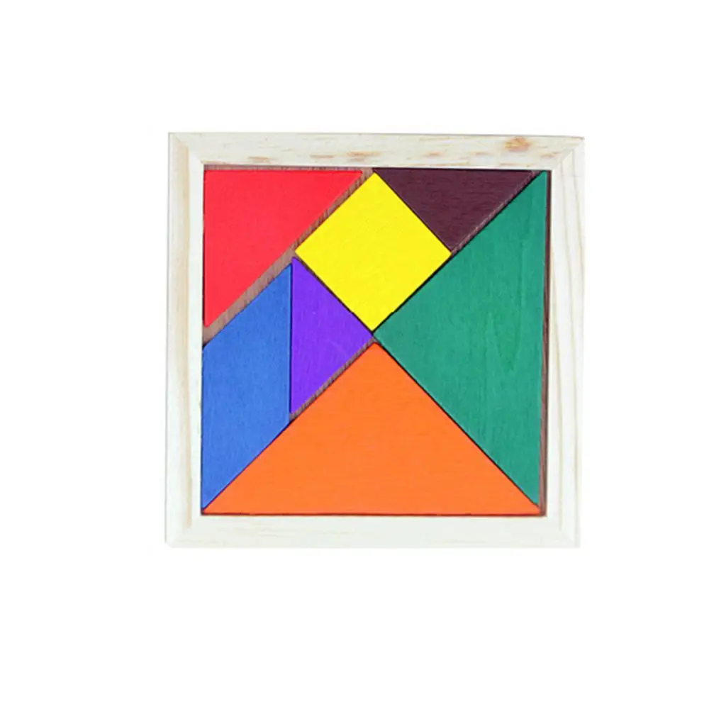 

Colorful Wooden Tangram Brain Teaser Puzzle Educational Developmental Kids Toy Children develop intelligence Jigsaw puzzle