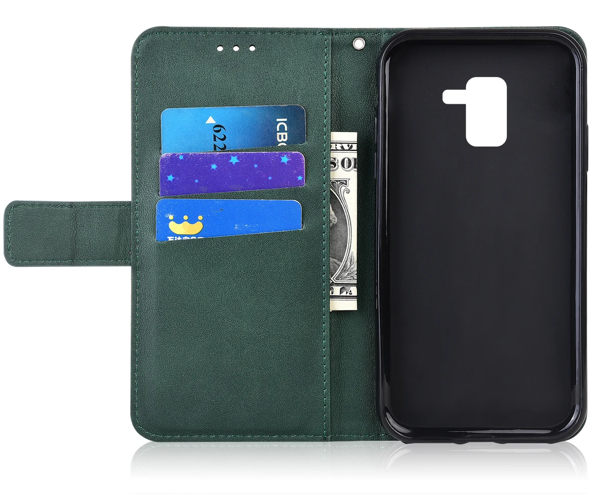 3d Embossed Leather Case for Samsung Galaxy A8 2018 A530 A530F SM-A530F Back Cover Wallet With Card Pocket | Мобильные телефоны и