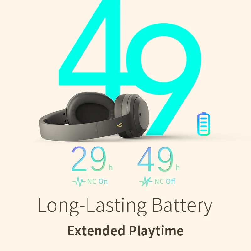 EDIFIER W820NB Wireless Headphones Hybrid ANC Active Noise Cancelling Hi-Res Audio Bluetooth 5.0 40mm Driver Bluetooth Headset