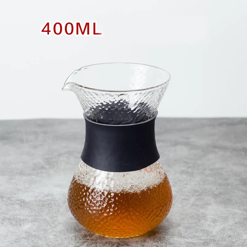 400ML Классическое стекло кофейник силикагель термостойкая ручка залейте над кофеварка с фильтром из нержавеющей стали Эспрессо капельница - Цвет: 400ML