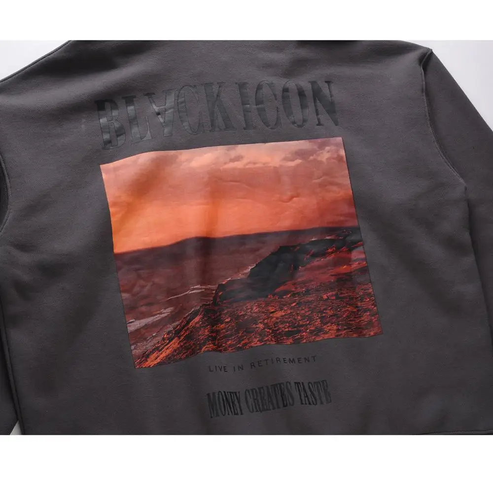 

VFIVE UNFOUR Landscape Mountain Print Sweatshirts Streetwear Hip Hop Men Women Hooded Pullover Fleece Casual Hoodies Tops