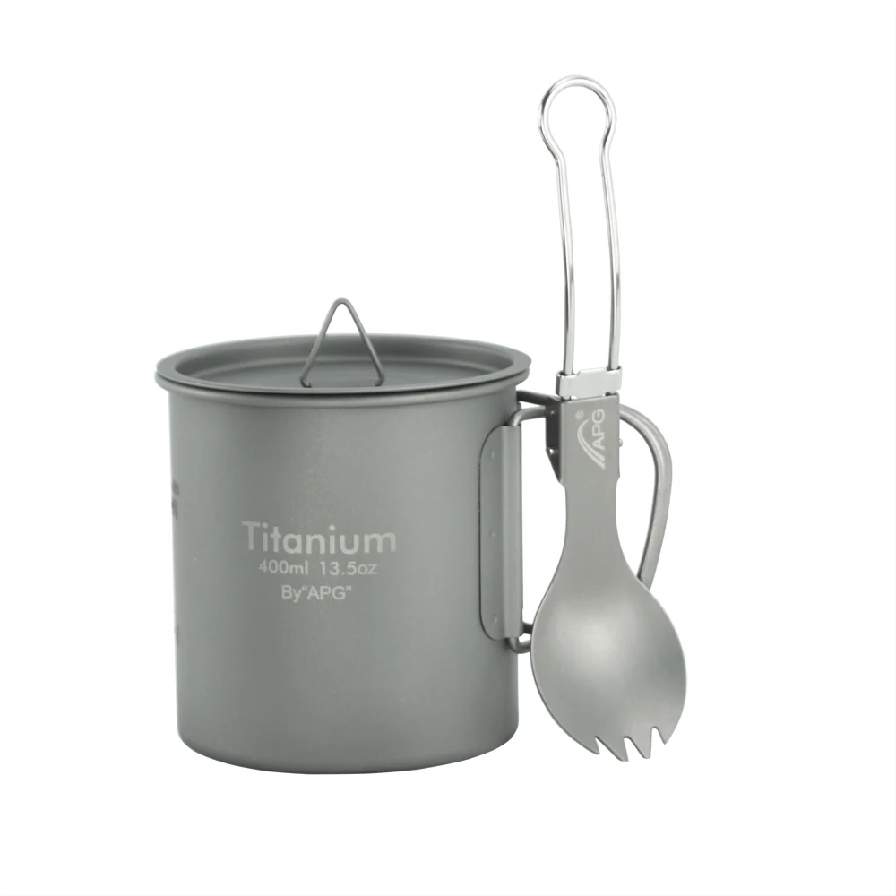 APG Ультралегкая титановая чашка для пикника кемпинга кружка воды складная ручка