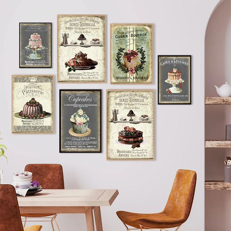 Настенная картина для хлебобулочной выпечки на холсте постер кексов десертов