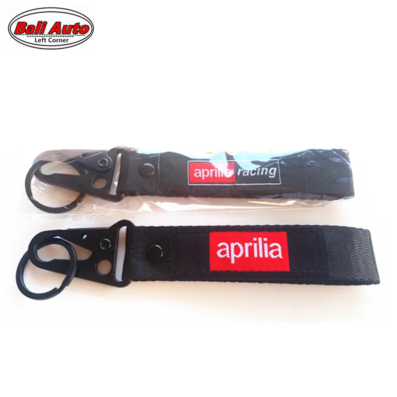 For Aprilia Брелок для ключей с вышивкой в левый угол для мотоцикла SYM KYMCO KTM Aprilia CFMOTO HONDA CBR - Название цвета: For Aprilia