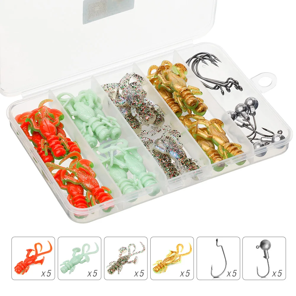 DONQL 20 шт. искусственная Мягкая силиконовая приманка ларта с головным свинцовым