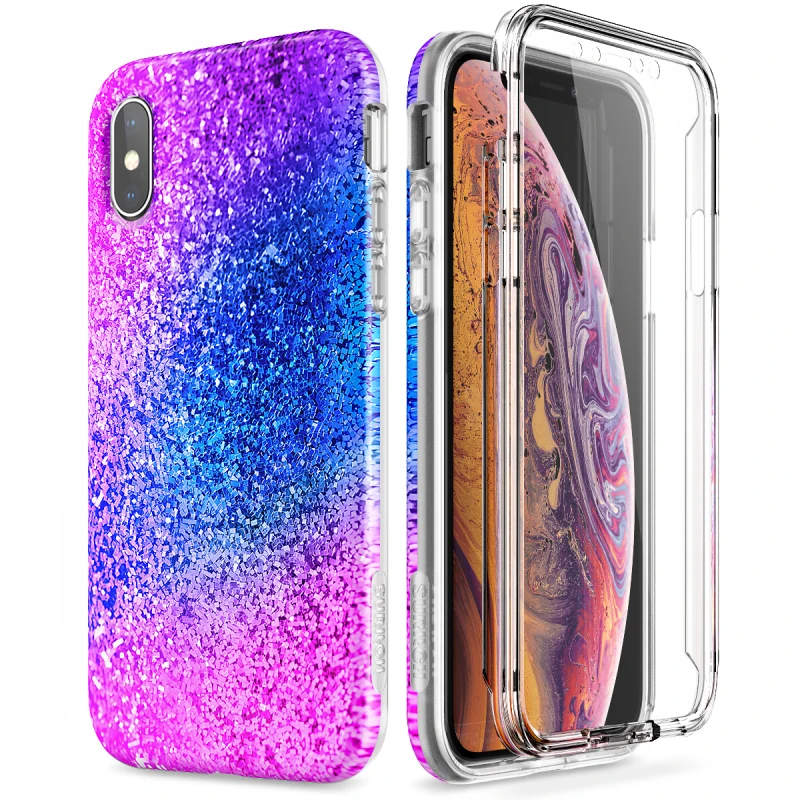 Чехол с цветами для iPhone XR X XS Max чехол 2 в 1 Мягкий ТПУ полный защитный