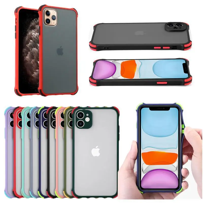 

Armor Shockproof Matte Hard PC Back Cover For Iphone 12 11 Pro Max XR X XS MAX 6 7 8 Plus 6S Samsung S30 S21 S20 A42 A51 Case