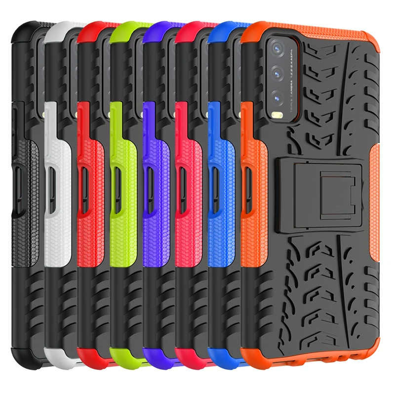 For Vivo Y20 Case For Vivo Y20 Cover Robot Kickstand Silicone Rubber Armor Invisible Stand Protector Case For Vivo Y20 Case
