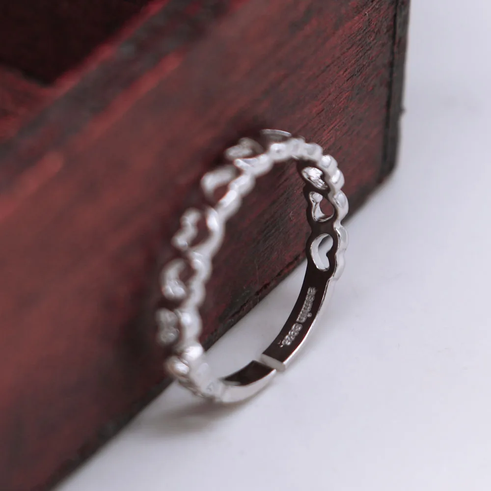 Модная одежда с сердечками кольцо 925 серебряное Регулировка Новое поступление