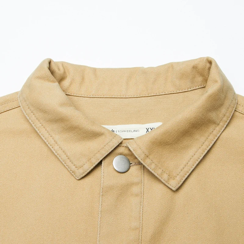 Мужская джинсовая куртка с длинным рукавом MJstyle сезон осень-зима 2021 цвета хаки