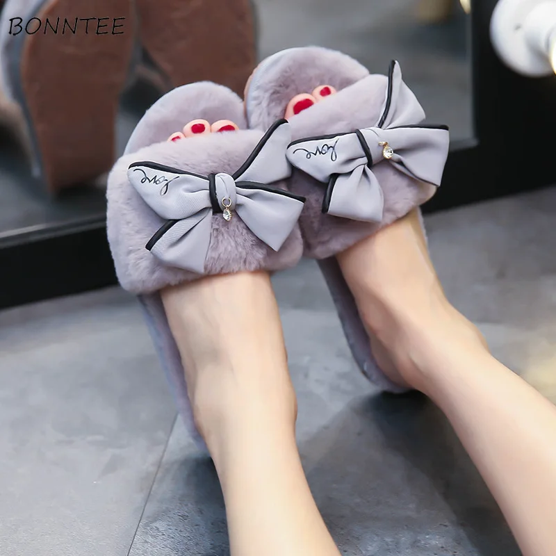 Тапки женские меховые плюшевые элегантные модные шлепанцы мягкая удобная