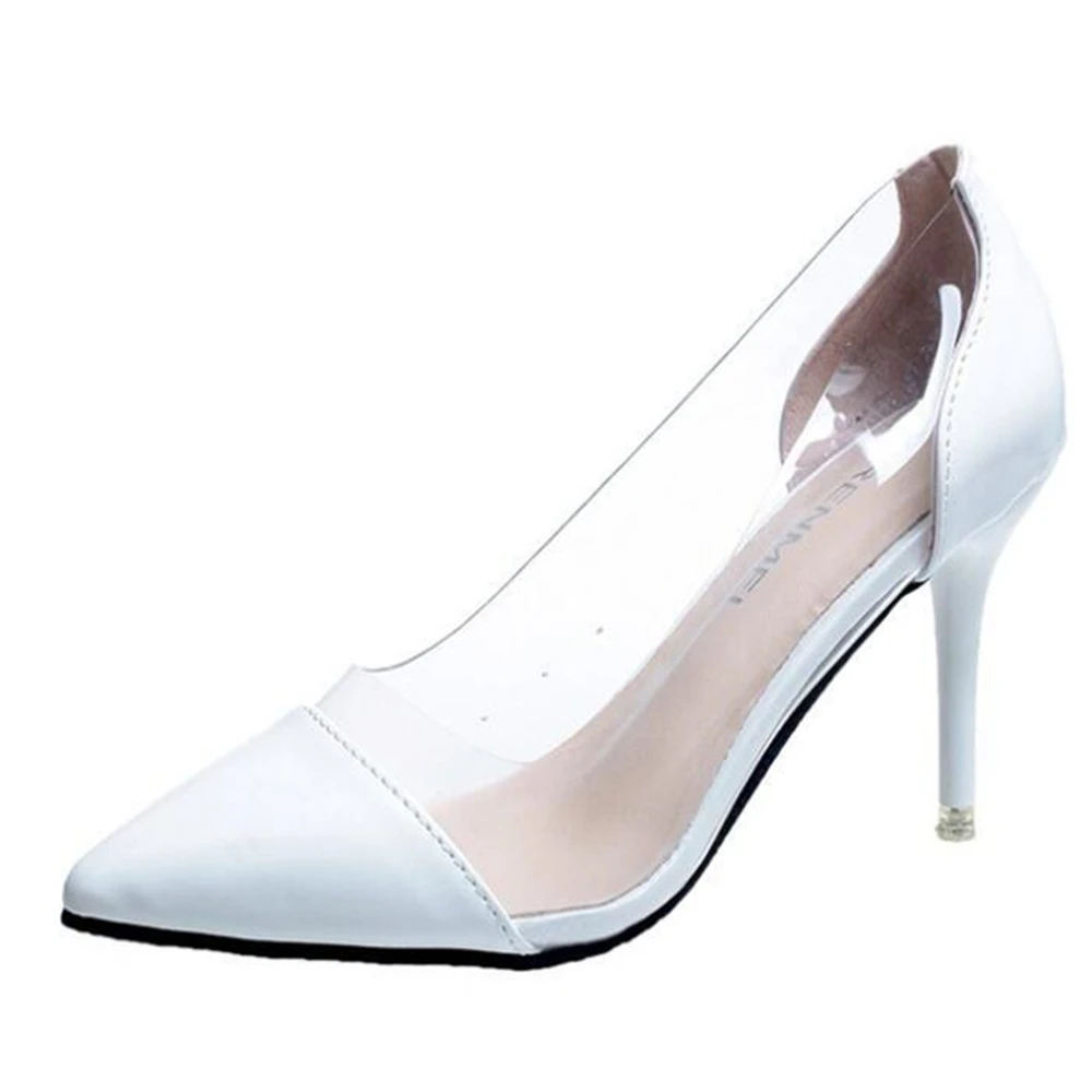 Ladies High Heels PUMPS PVC Transparent Pumps Sandals Perspex Heel Stilettos Point Toes Nightclub Party Shoes y36 | Обувь