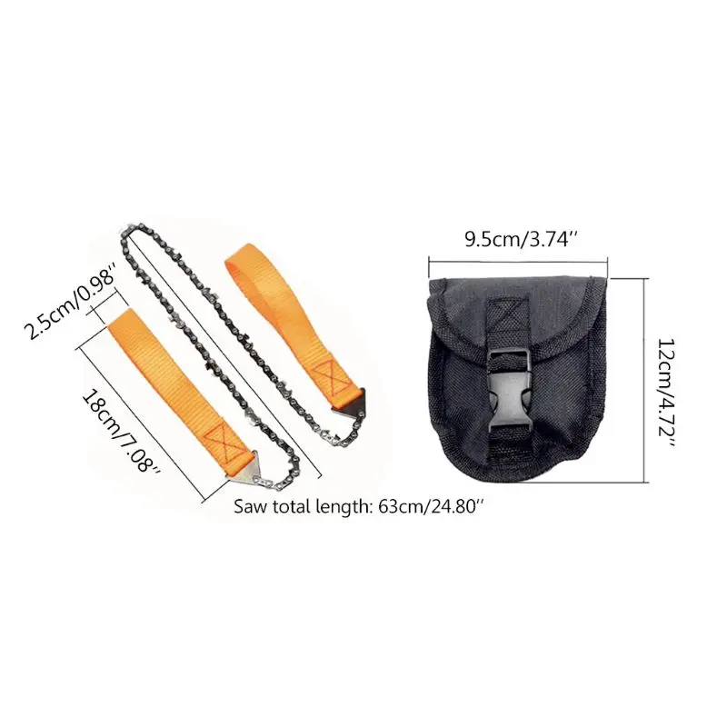 

Portable Survival Chainsaw Emergency Camping Pocket Hand Tool Pouch Garden Chain New 2020