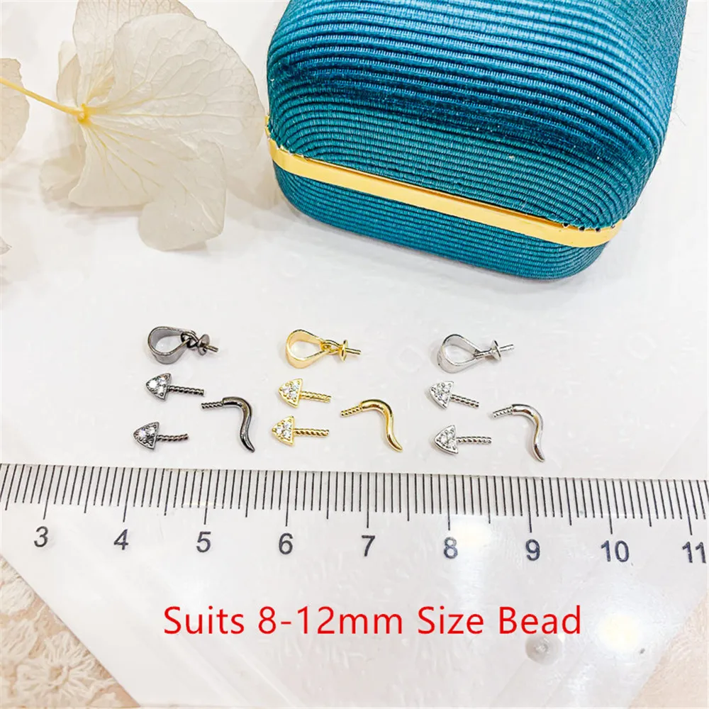 

Circle Pendant Hat Holder S925 Sterling Silver Pearl Pendant Settings Women DIY Handmade Jewelry Findings