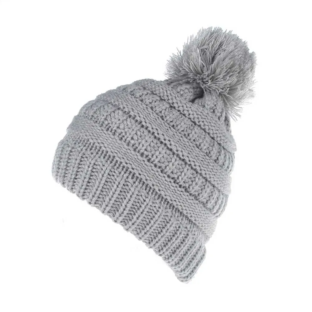 

Kids Baby Winter Warm Beanie Hat Solid Color Knitted Cap Children Boys Girls New Style Ribbed Cap 2019