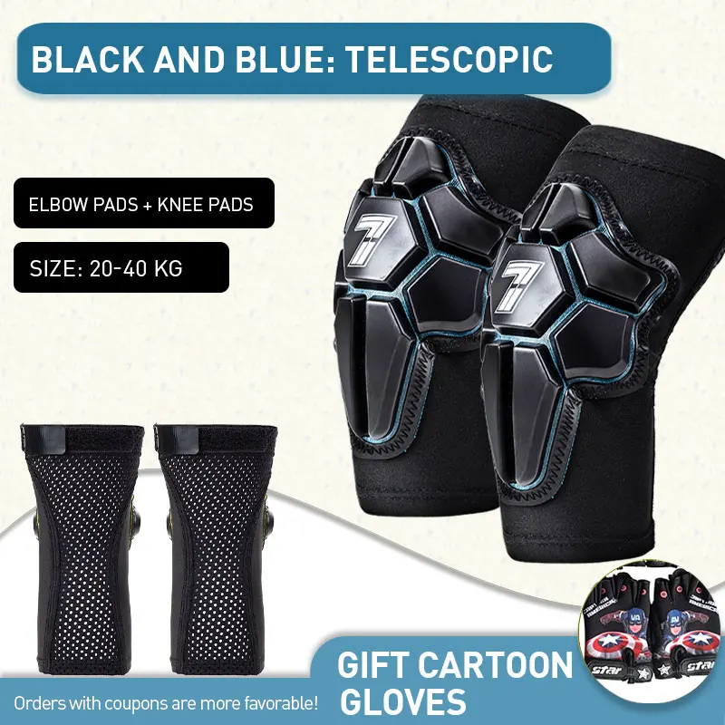 

7'oclock Kids Roller Skating Balance Car Elbow Pads And Knee Pads Breathable Soft Protective Gear Riding Equipment Snowboarding