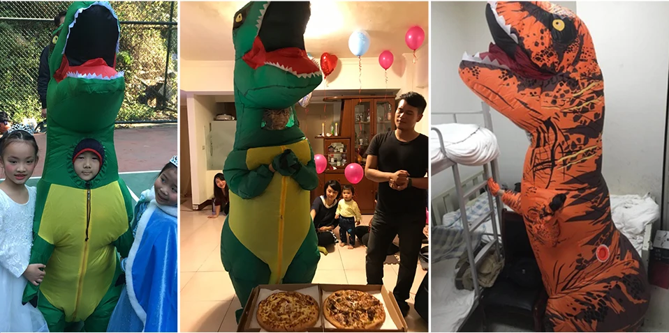 JYZCOS динозавр T REX надувной костюм для женщин и мужчин Детский карнавальный костюм для Хэллоуина карнавальный костюм талисман вечерние Purim костюм