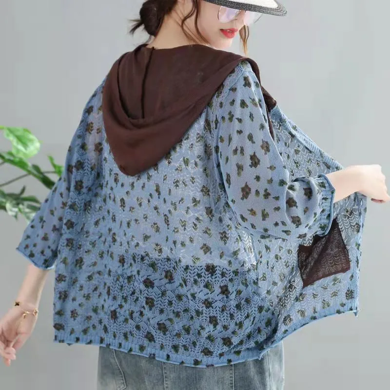 

Max LuLu 2021 Korean New Fashion Summer Women Leopard Printed Cardigans Ladies Hooded Buttons Knitwear Girls Oversized Clothing