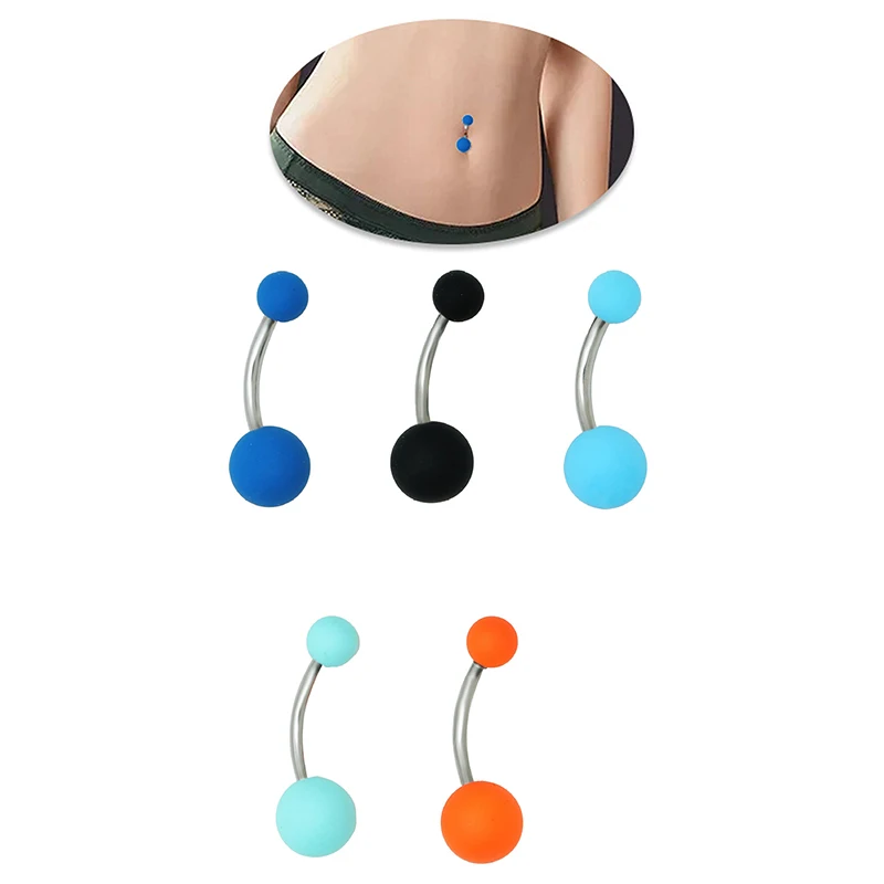 

Кольцо для пупка с матовым шариком, пикантное Ювелирное Украшение для пирсинга живота, 5 штук