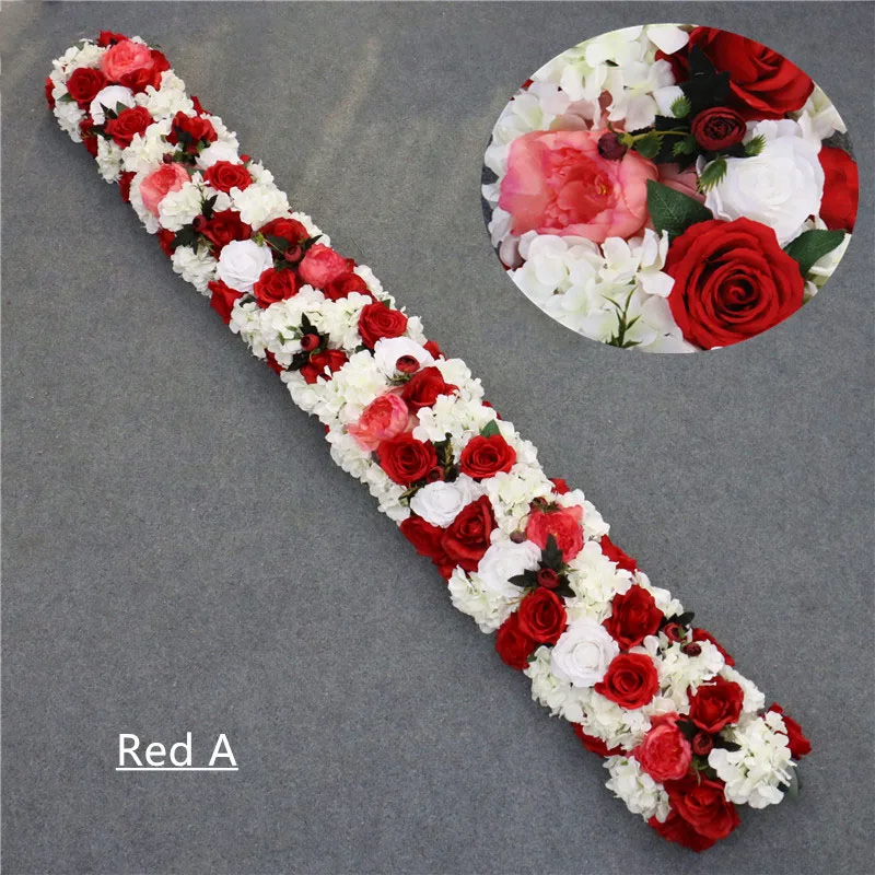 Red A 1 м/2 м искусственные цветы, орхидеи, Декор строк, вечерние, свадебные декорации, железный Стенд АРКА, дорога, свинец, Глициния, роза, пион, Орхидея, ряд - Цвет: Red A