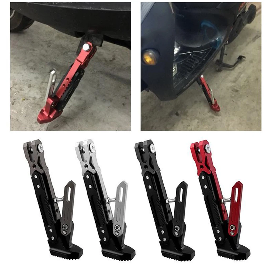

Adjustable Height Motorcycle Kick Stand Side Tripod Holder Stand, Black