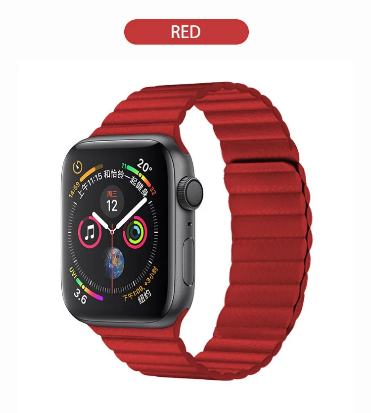 Новые 40/44 мм, ремешок для наручных часов Apple Watch Series 5 4 Нержавеющая сталь Магнитная застежка кожаный ремешок для наручных часов для Apple Watch Series 1 2 3